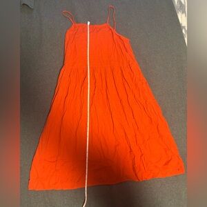 100% Cotton Tomato Red Summer Dress